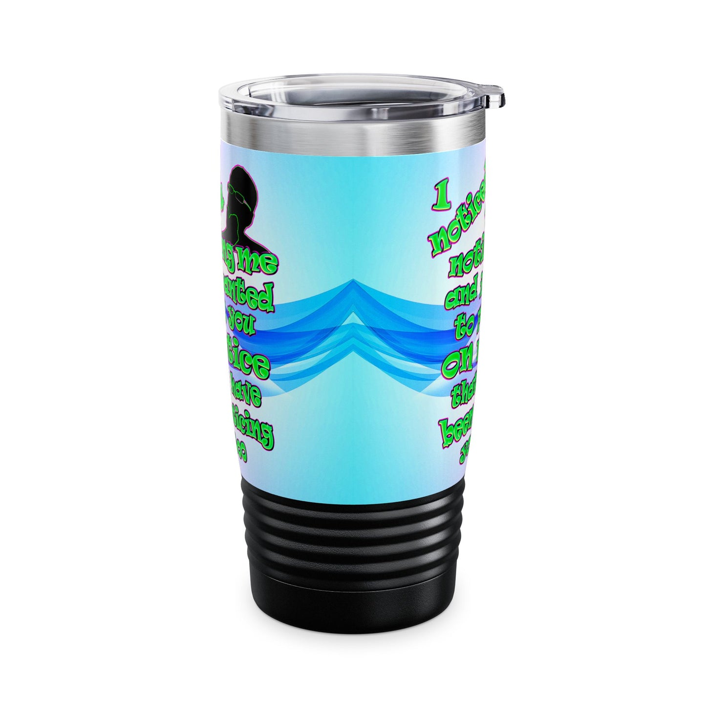 noticed you noticing - Ringneck Tumbler, 20oz (light blue-pink wave)
