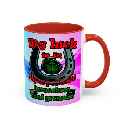 my luck - Accent Mug (light blue-pink wave)