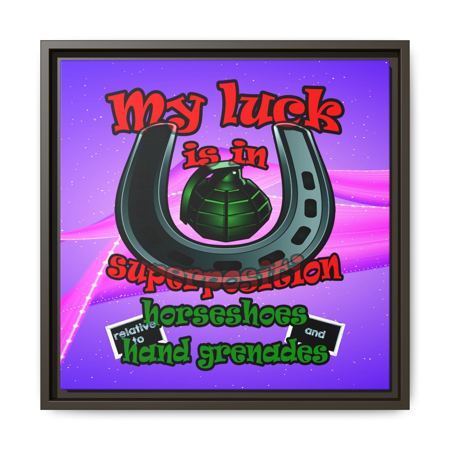my luck - framed canvas art (purple-pink wave)