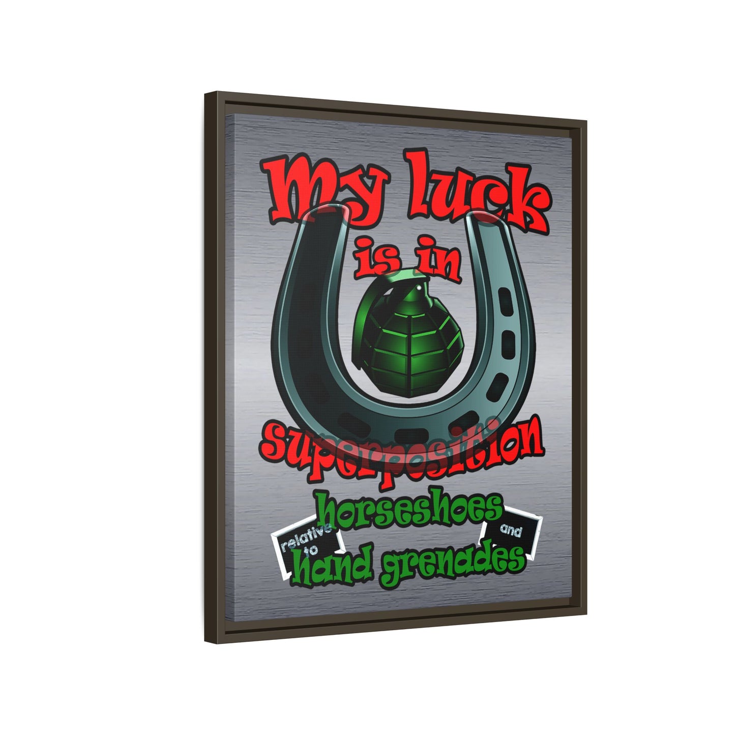 my luck - framed canvas art (brushed nickel)