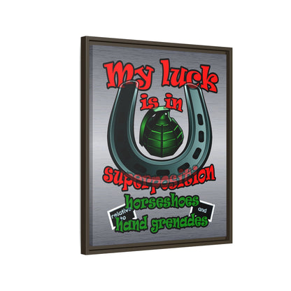 my luck - framed canvas art (brushed nickel)