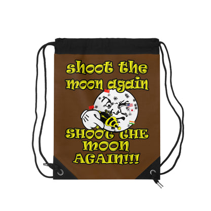 shoot the moon again - Drawstring Bag (brown)