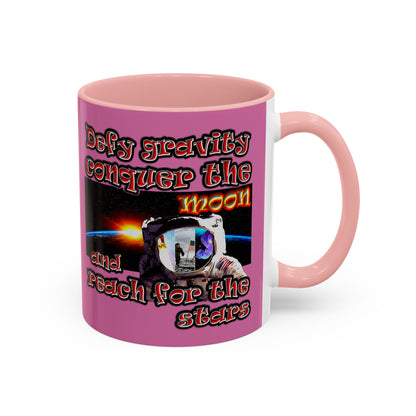 defy conquer reach - Accent Mug (light pink)