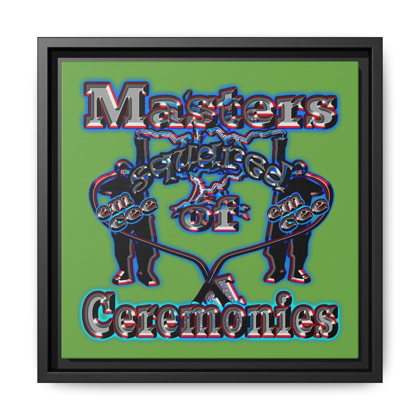 em cee squared - framed canvas art (green)