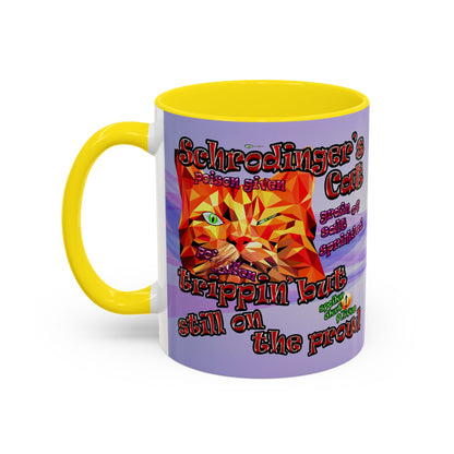 schrodinger's cat - Accent Mug (light blue-pink wave)