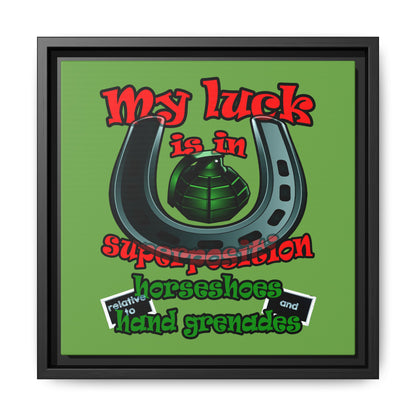 my luck - framed canvas art (green)