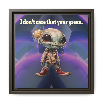 I don't care that your green - framed canvas art (grey-pink wave)