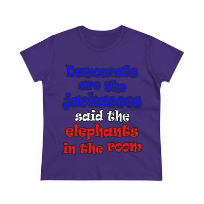 donkeys and elephants - Women's Midweight Cotton Tee