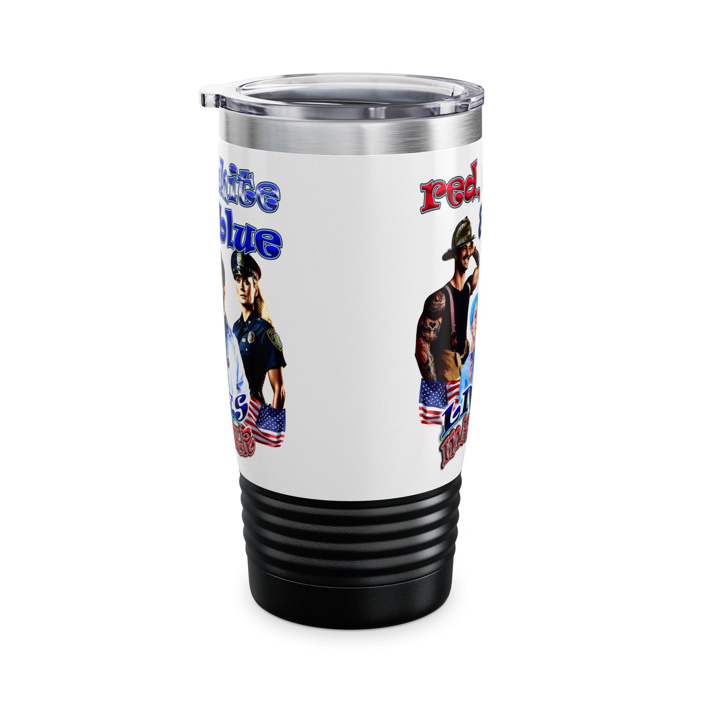 rw&b lives matter - Ringneck Tumbler, 20oz (white)