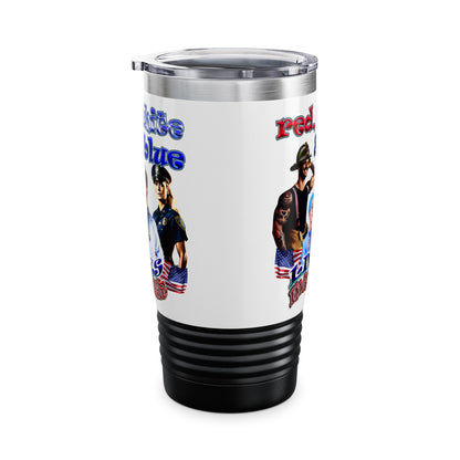 rw&b lives matter - Ringneck Tumbler, 20oz (white)