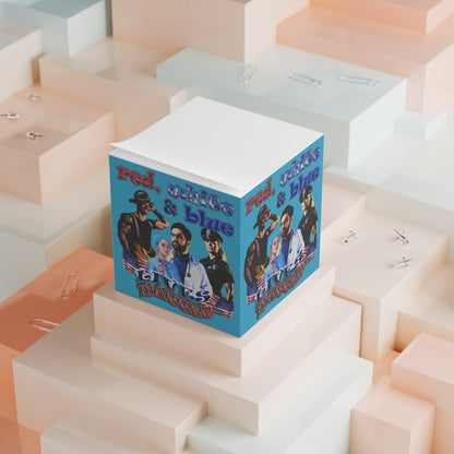 rw&b lives matter - note cube (turquoise)