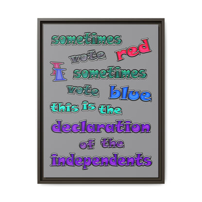 declaration of the independents - framed canvas art (grey)