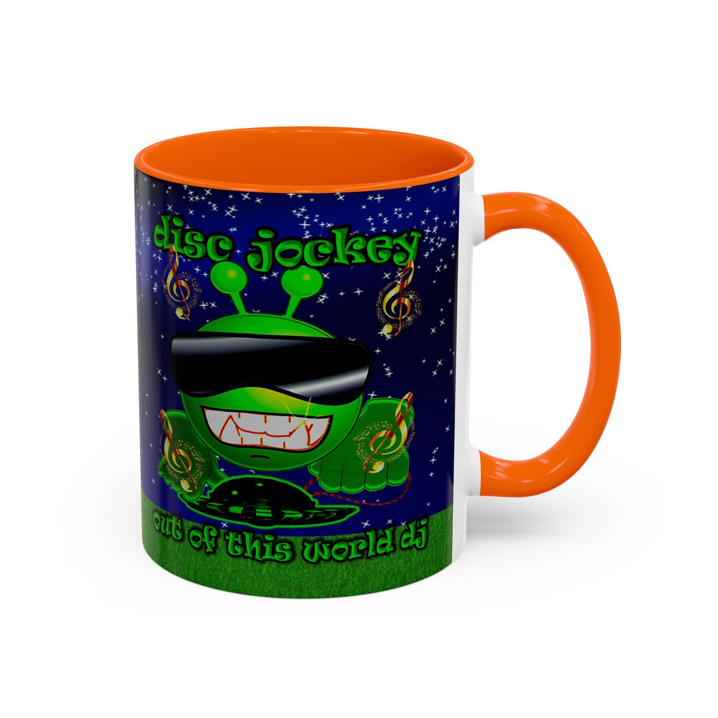 disc jockey - Accent Mug ('snoops' background)