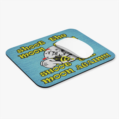 shoot the moon again - Mouse Pad (Rectangle) (faded blue)