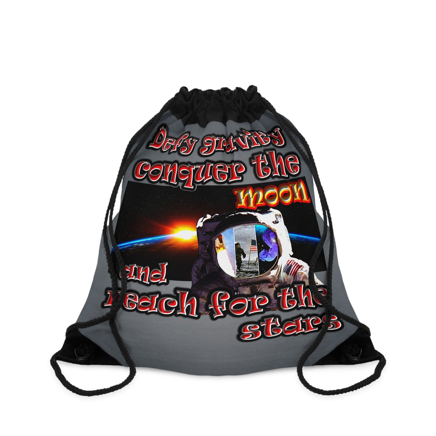 defy conquer reach - Drawstring Bag (grey-light grey)