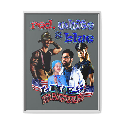 rw&b lives matter - framed canvas art (dark grey)