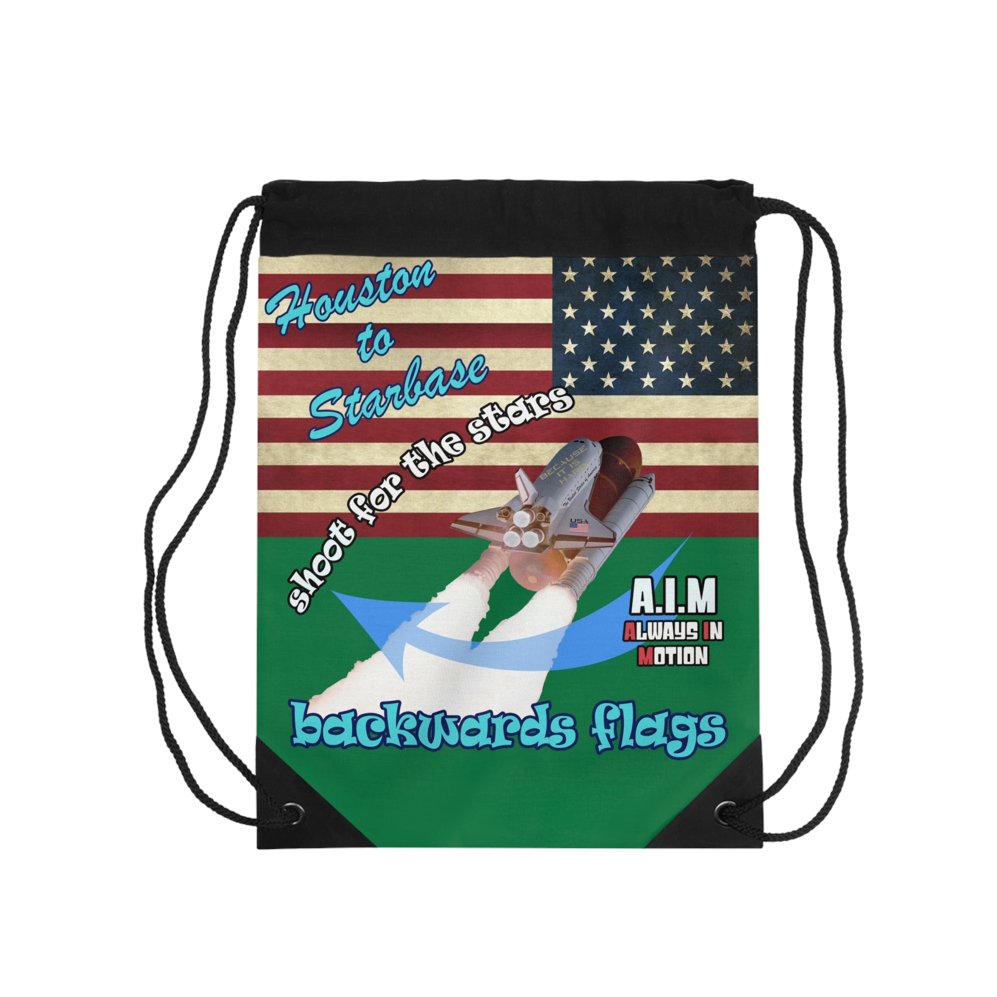 shoot for the stars - Drawstring Bag (dark green)