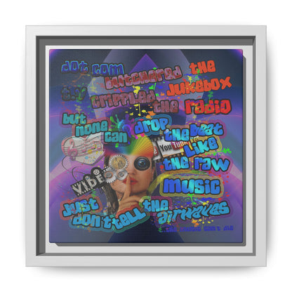 drop the beat - framed canvas art (grey-pink wave)