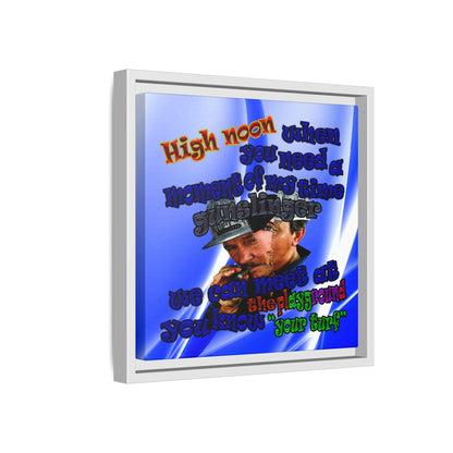 high noon - framed canvas art (blue-white wave)
