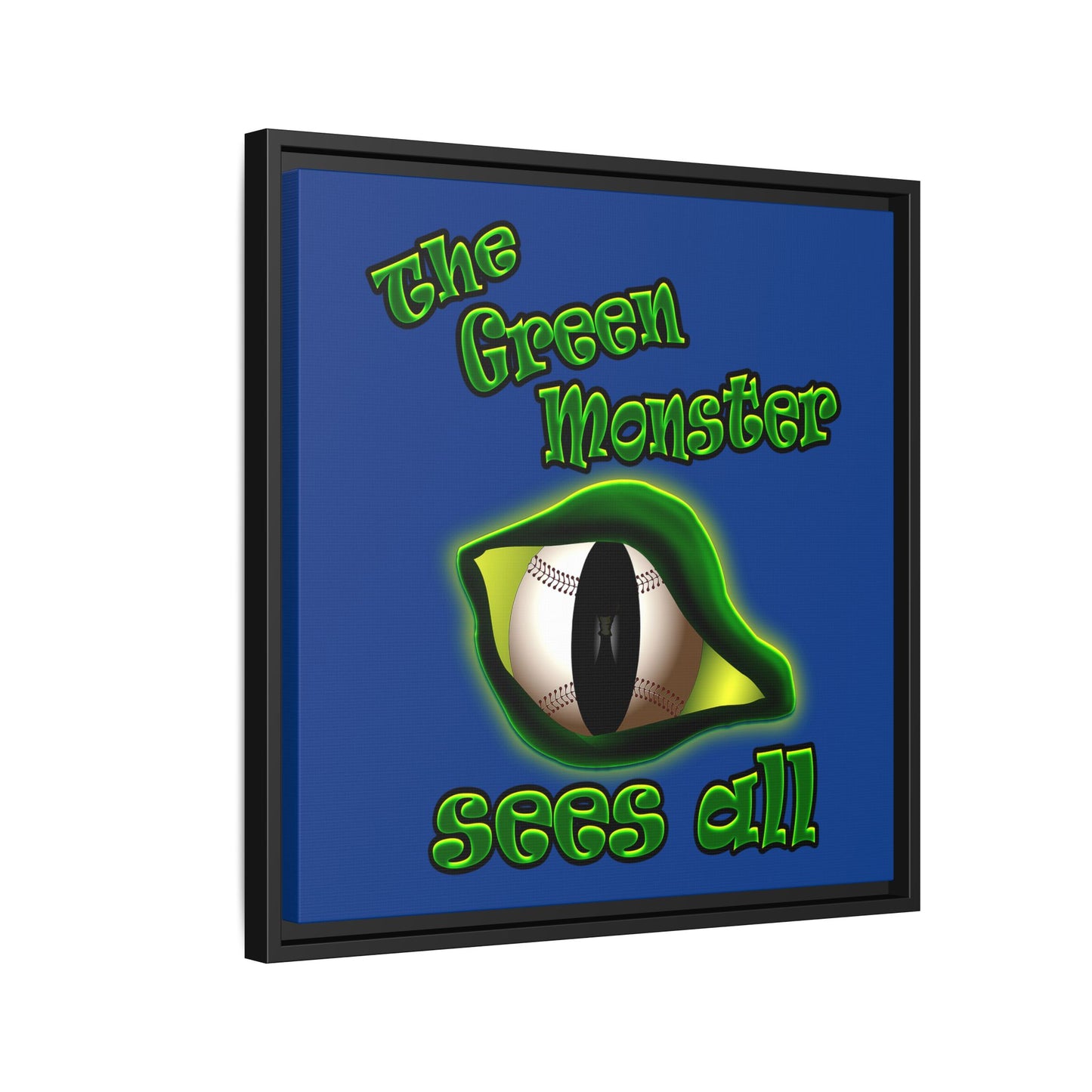 green monster - framed canvas art (dark blue)
