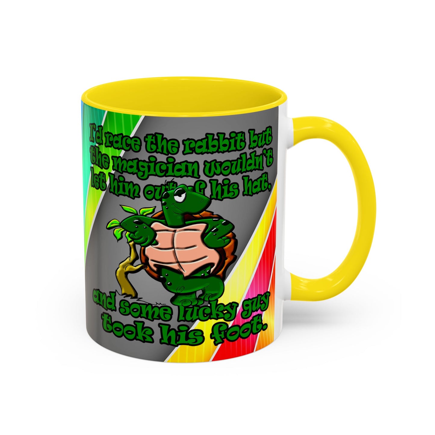 turtle race - Accent Mug (rainbow split)