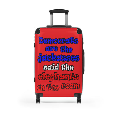 donkeys and elephants - Suitcase (red)
