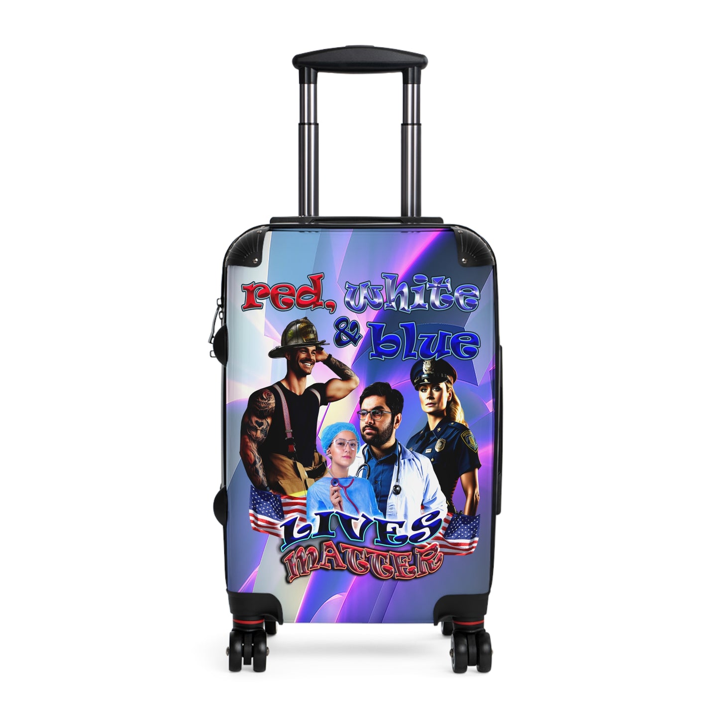 rw&b lives matter - Suitcase (grey-pink wave)