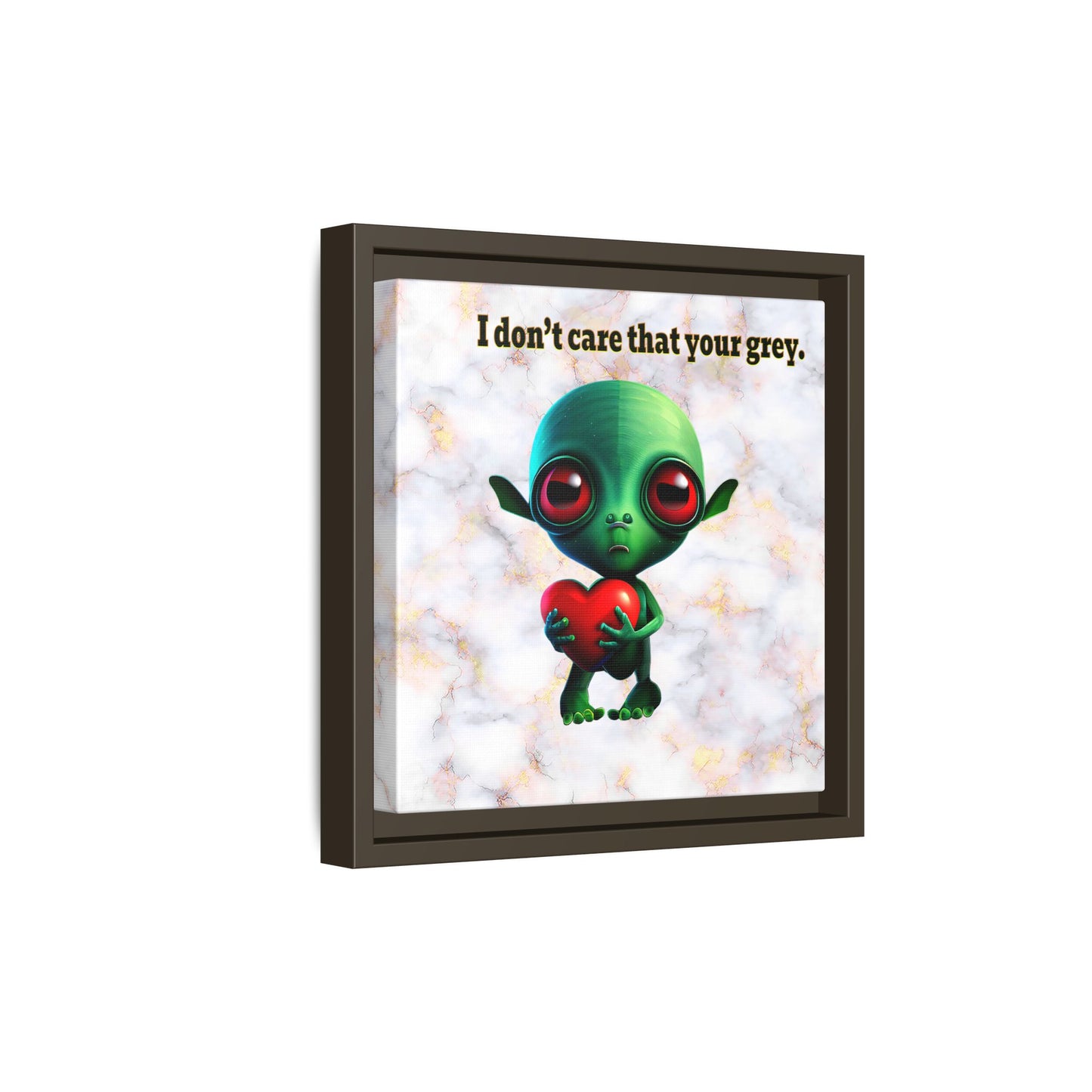I don't care that your grey - framed canvas art (white marble)
