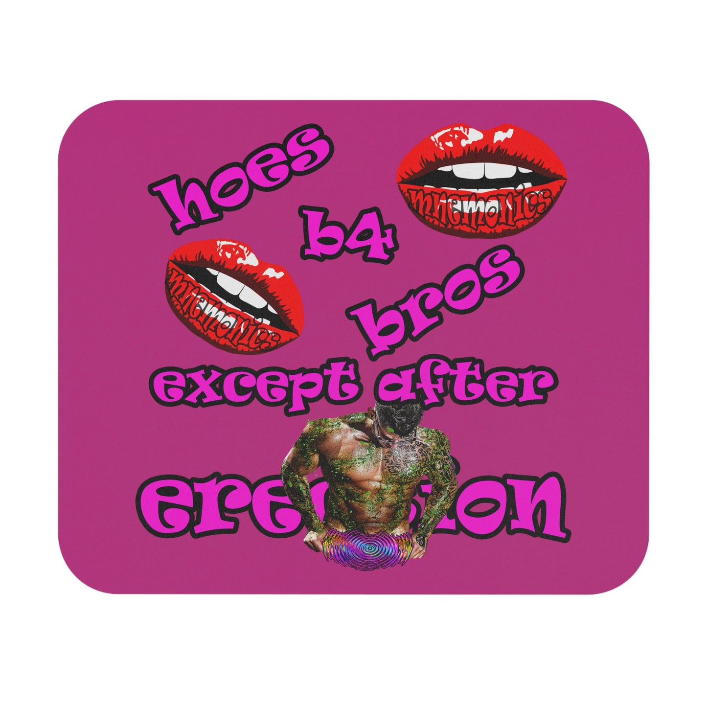 hoes b4 bros - Mouse Pad (Rectangle) (pink)