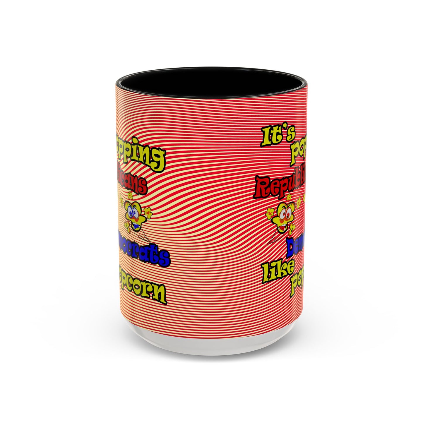 popping like popcorn - Accent Mug (yellow-orange wave)