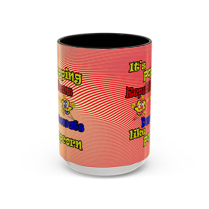 popping like popcorn - Accent Mug (yellow-orange wave)