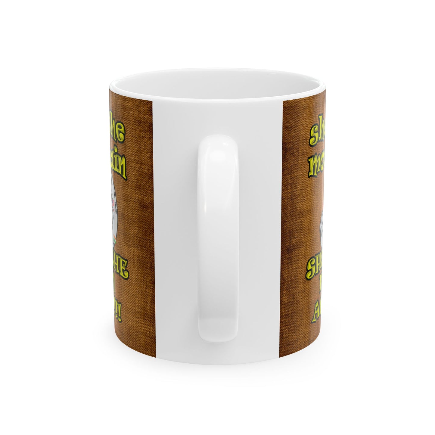 shoot the moon again - White Mug (brown papyrus)