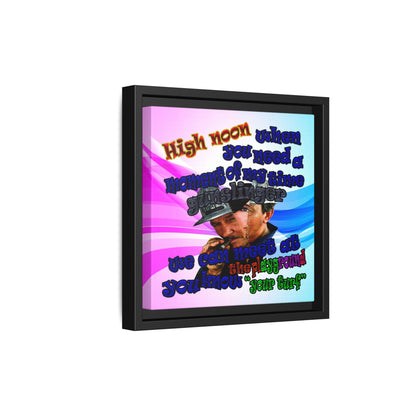 high noon - framed canvas art (light blue-pink wave)