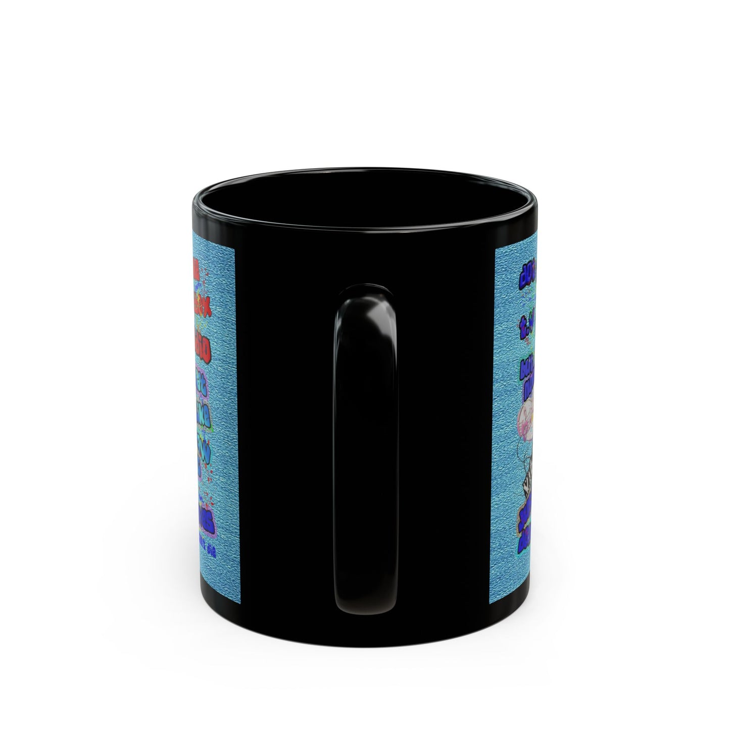 drop the beat - Black Mug (faded blue)