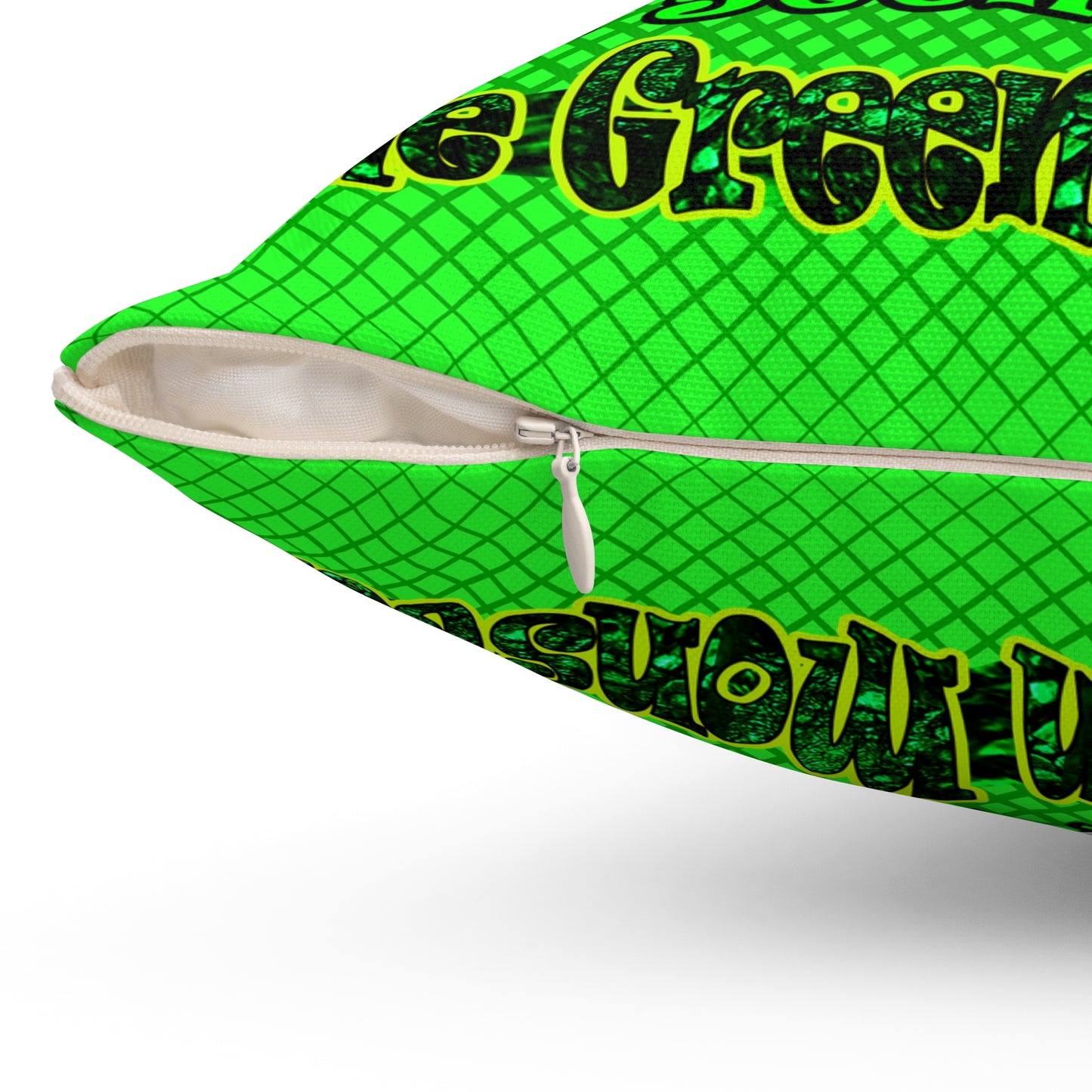 christmas spirits of boston - Spun Polyester Square Pillow - (logo green)