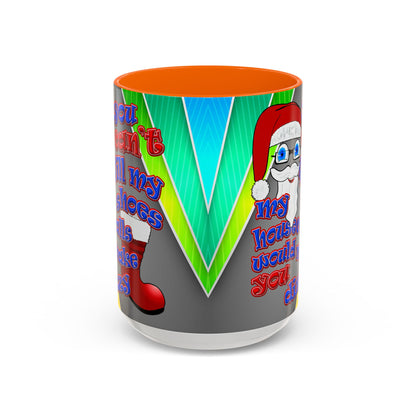 santa's shoes - Accent Mug (rainbow split)