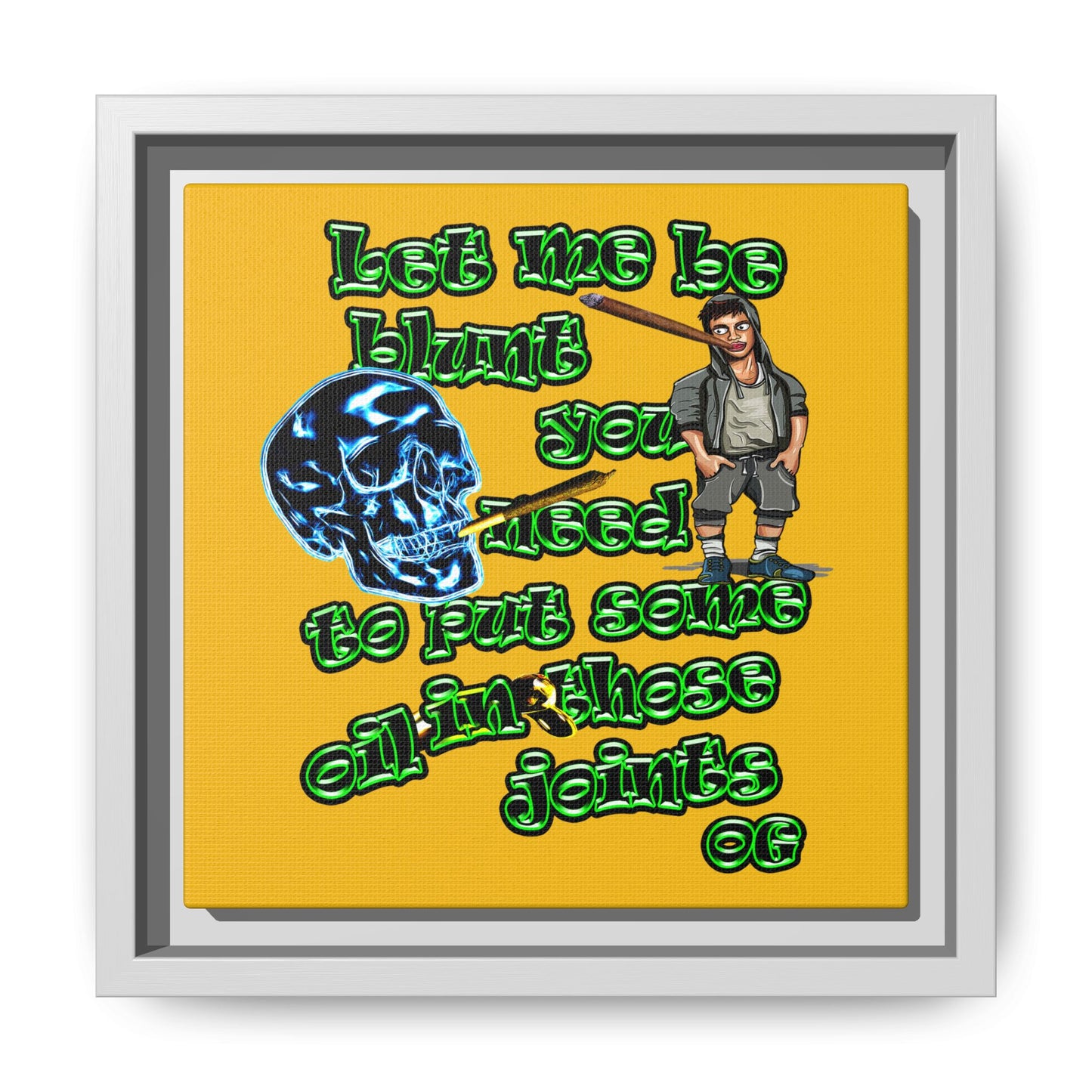 og - framed canvas art (yellow)