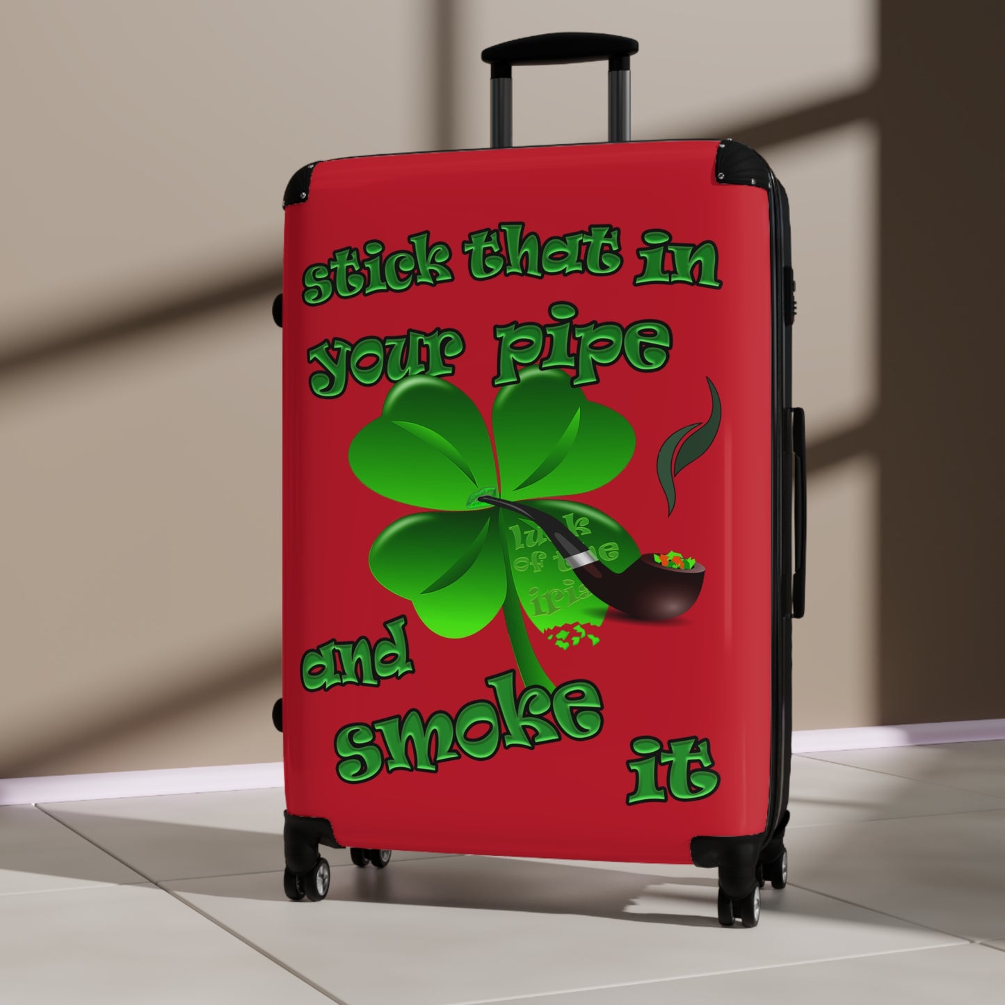 stick that in your pipe and smoke it - Suitcase (dark red)