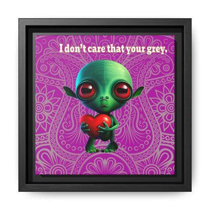 I don't care that your grey - framed canvas art (pink swirl)