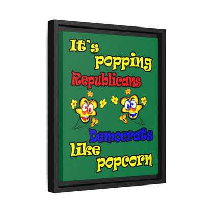 popping like popcorn - framed canvas art (dark green)