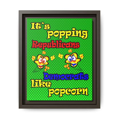 popping like popcorn - framed canvas art (logo green)