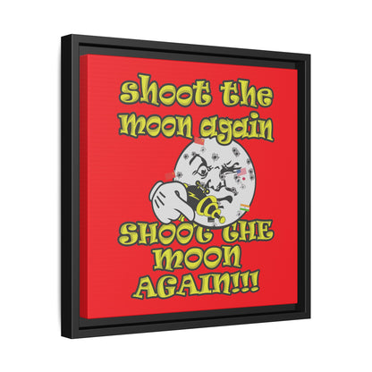 shoot the moon again - framed canvas art (red)