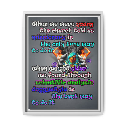 doggystyle - framed canvas art (grey-light grey)