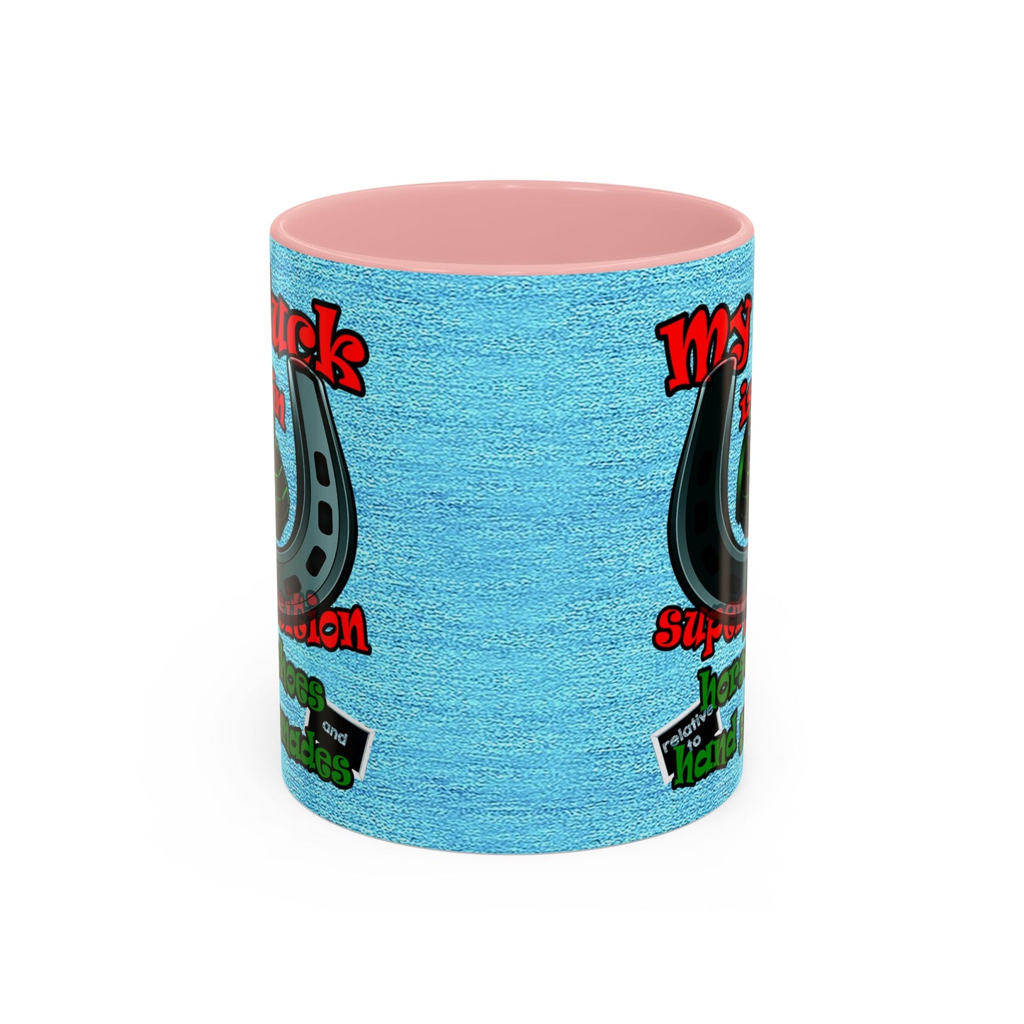 my luck - Accent Mug (faded dark blue)
