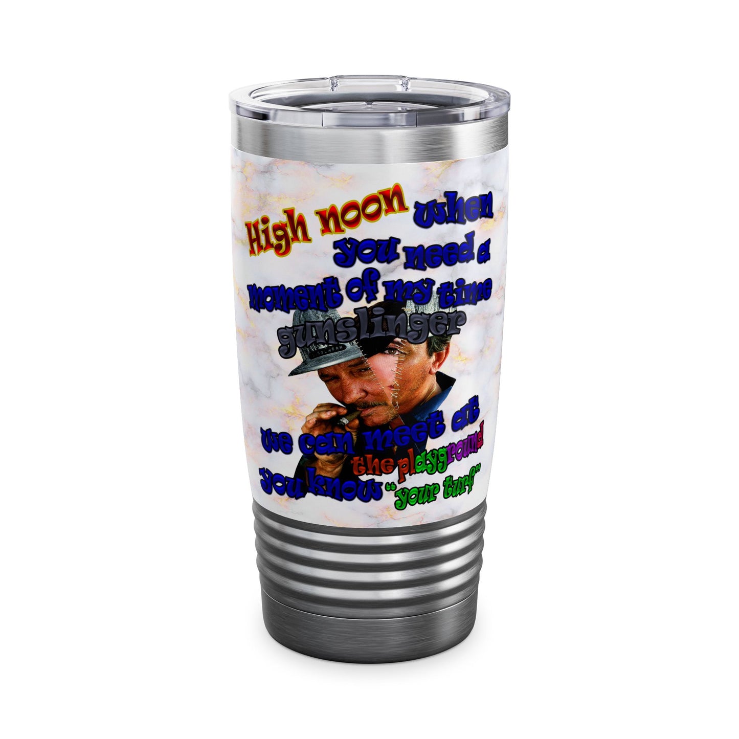 high noon - Ringneck Tumbler, 20oz (white marble)