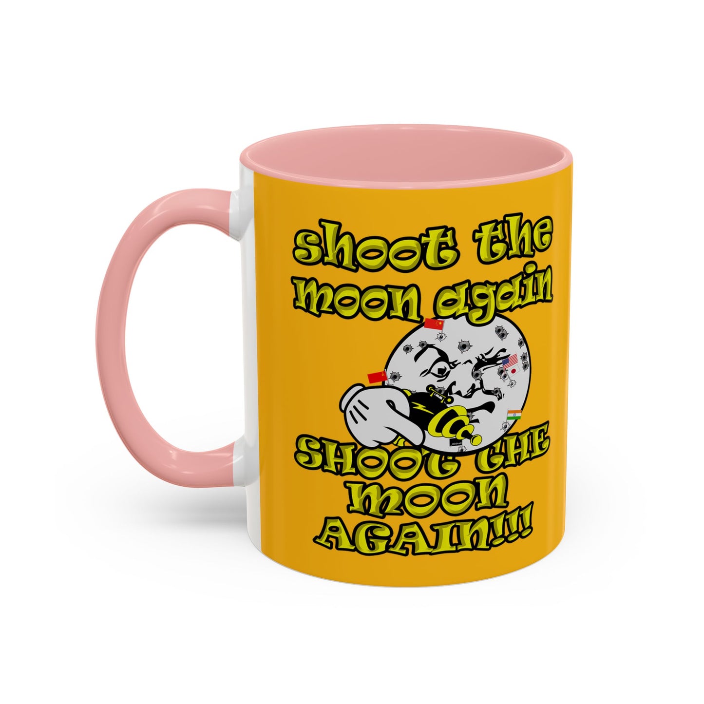 shoot the moon again - Accent Mug (yellow)