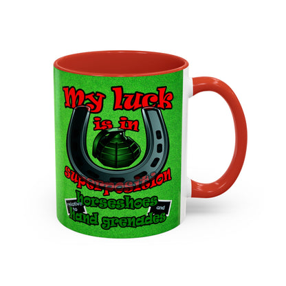 my luck - Accent Mug (green turf)
