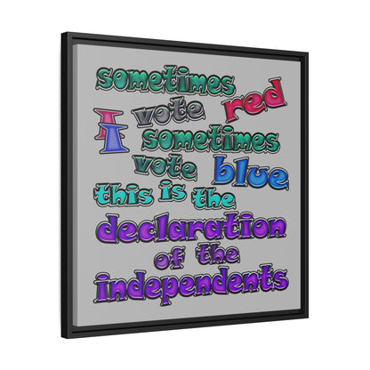 declaration of the independents - framed canvas art (light grey)