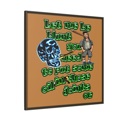 og - framed canvas art (light brown)