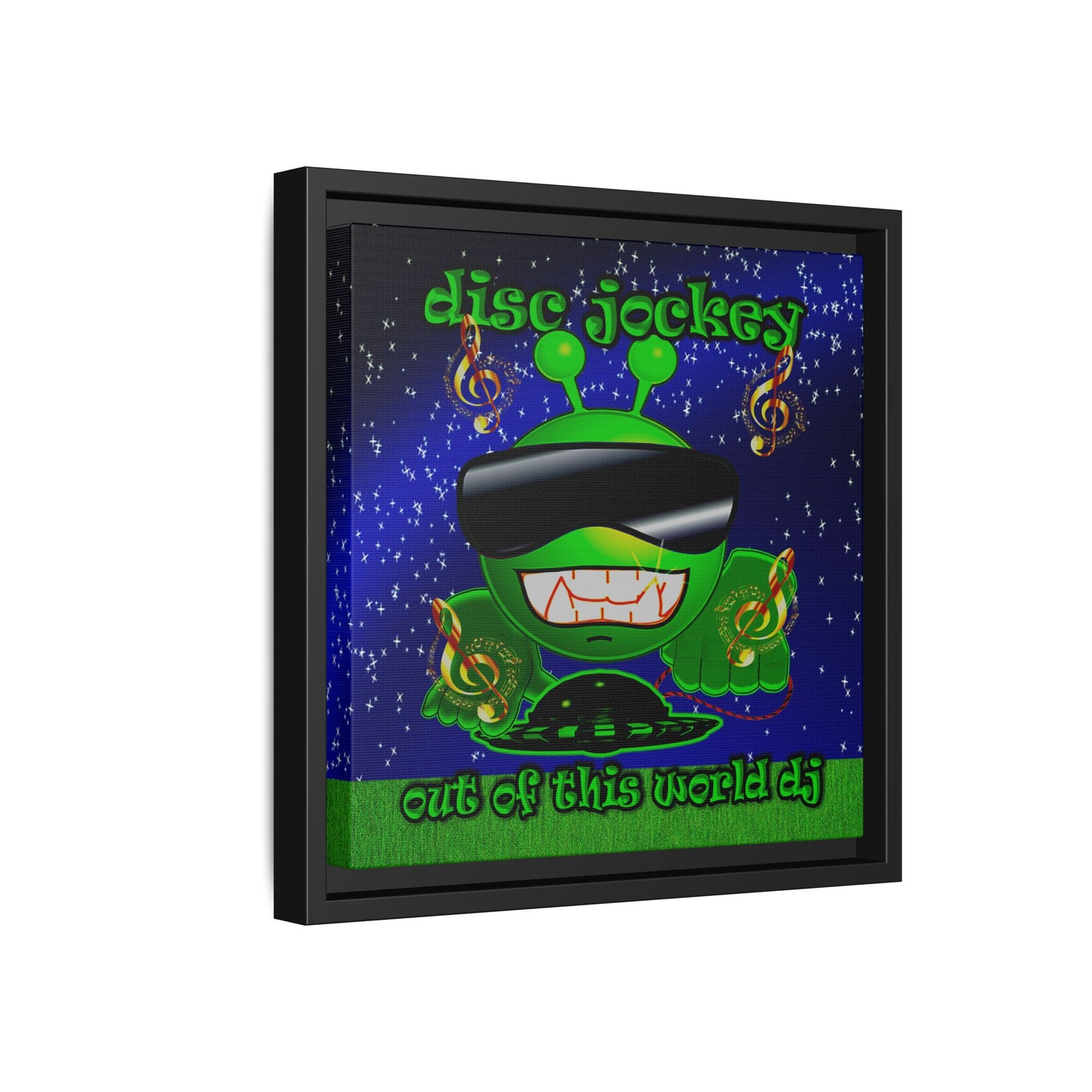 disc jockey - framed canvas art ('snoops' background)